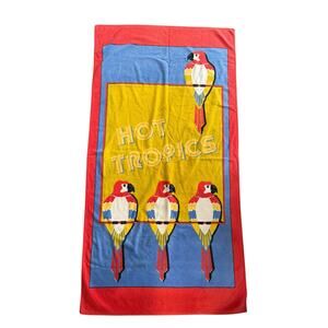 Gramercy Brastex Beach Towel Colorful HOT TROPICS Parrot Jimmy Buffett Vintage‎
